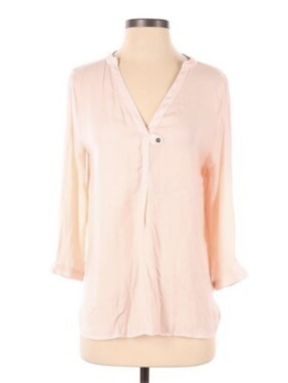 Anthropologie Light Blush V-Neck Pullover Blouse